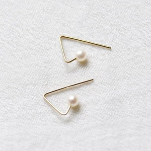 pearl, ear threader, earrings, 14K, gold filled.