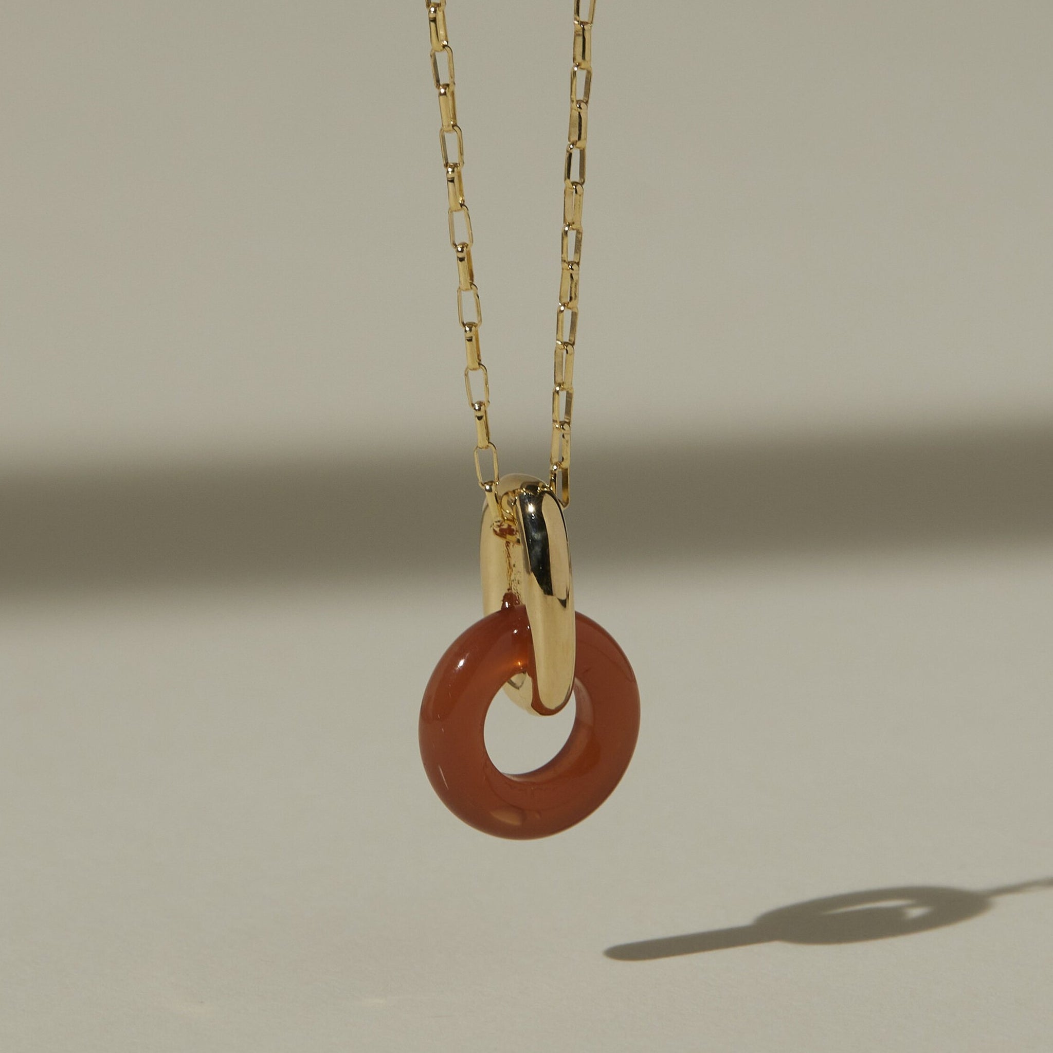 gold plated, glass, necklace, carnelian.