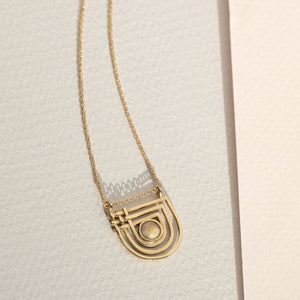  14k gold filled chain, solid brass pendant, curved, crosshatch pattern, crazy lace agate stone