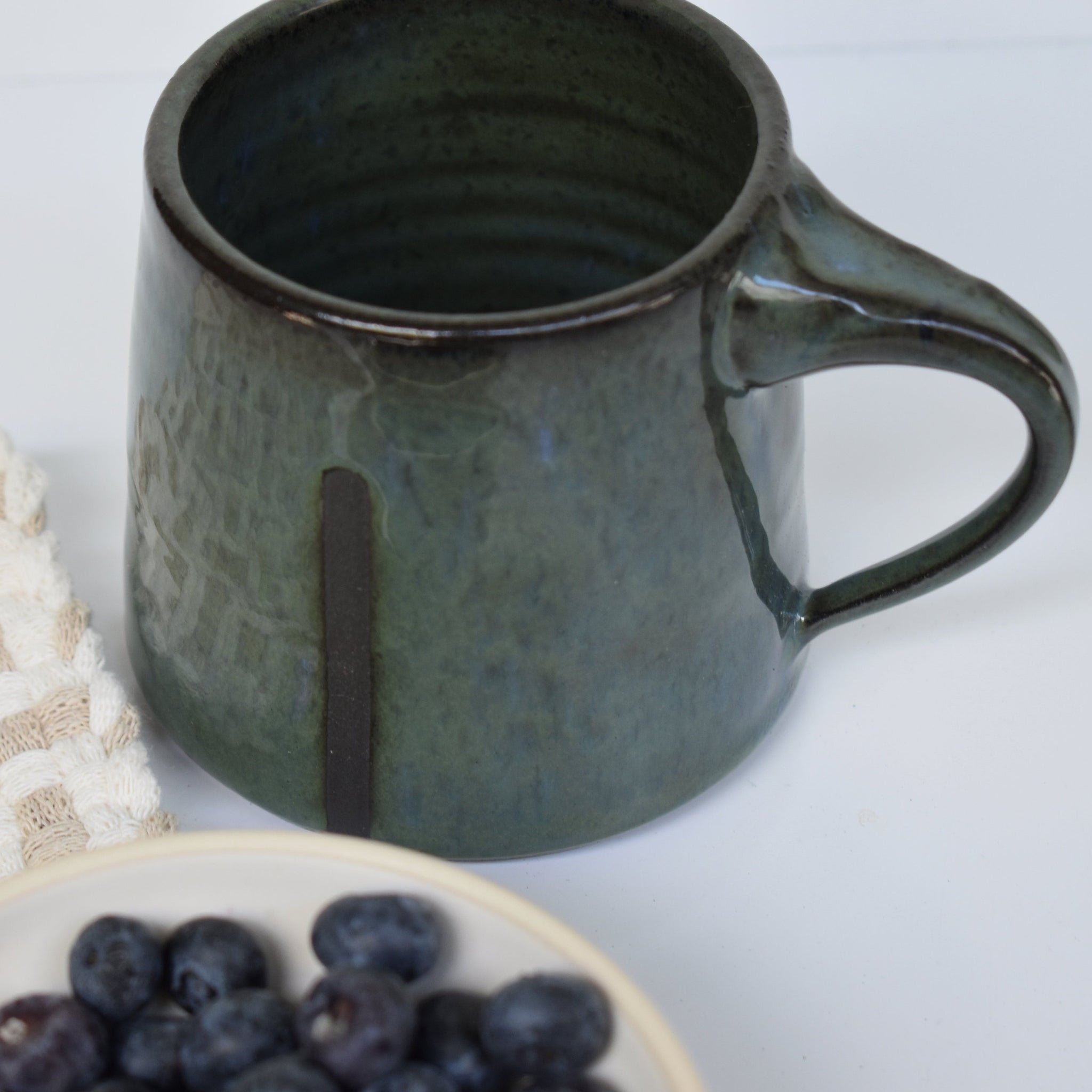 short ceramic mug dark olive